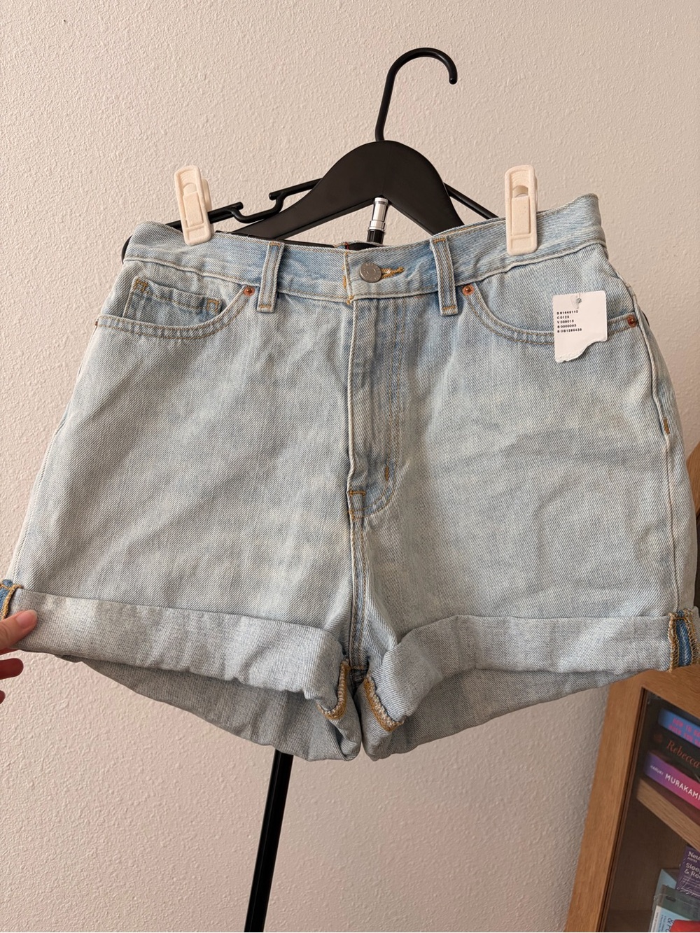 NWT BDG Light Wash Denim Roll-Cuff Shorts - Mom High-Rise